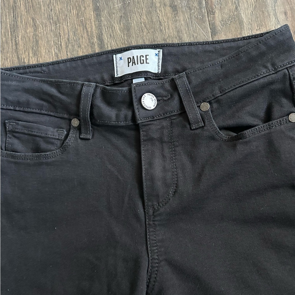 PAIGE Verdugo Crop Black Skinny Jeans 26 - Picture 2 of 5